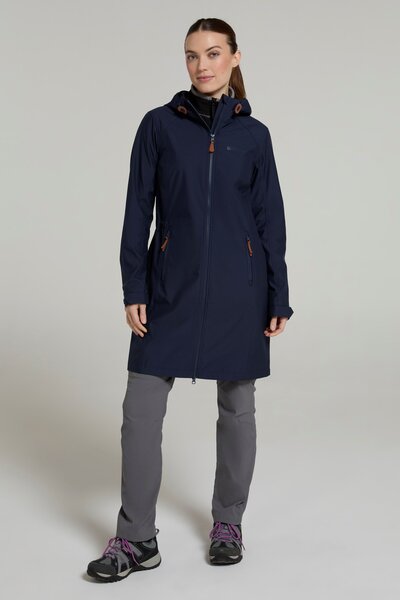  Mountain Warehouse Iona Womens Longline Softshell Jacket   Navy 