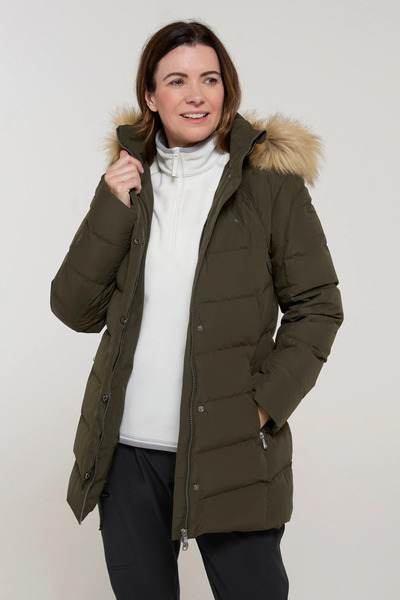  Mountain Warehouse Isla Ii Womens Long Down Jacket   Green 