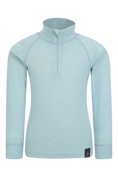 Mountain Warehouse Kids Merino Half Zip Top   Blue 