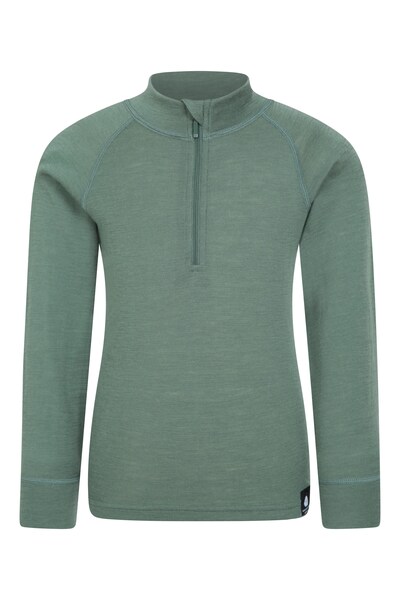  Mountain Warehouse Kids Merino Half Zip Top   Green 