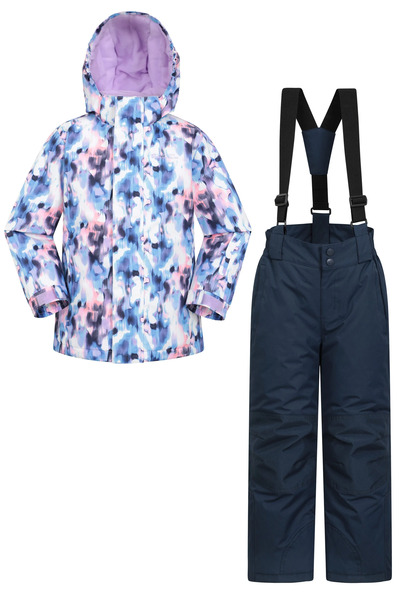 Mountain Warehouse Kids Printed Ski Jacket & Pant Set   Purple 