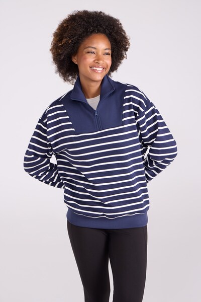  Mountain Warehouse Naiper Womens Zip Neck Drop Shoulder Sweatshirt   Navy 