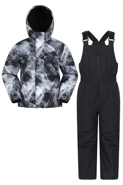 Mountain Warehouse Polar Zone Kids Jacket & Salopette Snow Set   Grey 