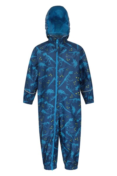  Mountain Warehouse Puddle Kids Printed Waterproof Rain Suit   Blue 