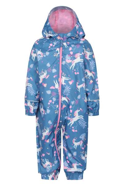  Mountain Warehouse Puddle Kids Printed Waterproof Rain Suit   Purple 