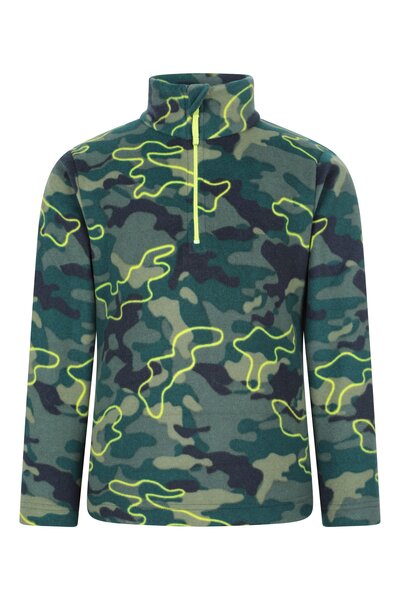  Mountain Warehouse Pursuit Printed Kids Half Zip Fleece   Green 