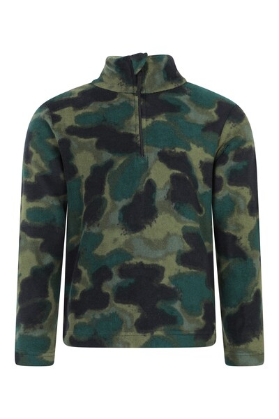  Mountain Warehouse Pursuit Printed Kids Half Zip Fleece   Green 