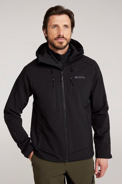  Mountain Warehouse Radius Mens Softshell Jacket   Black 