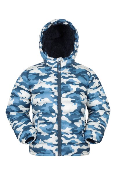  Mountain Warehouse Seasons Fur Lined Kids Padded Jacket   Blue 