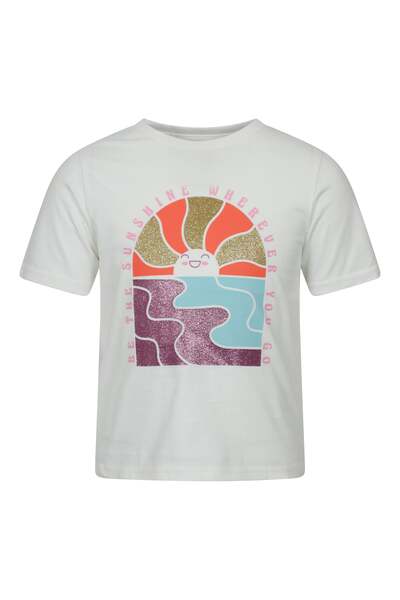  Mountain Warehouse Sequin Sunrise Kids Tee   Off White 