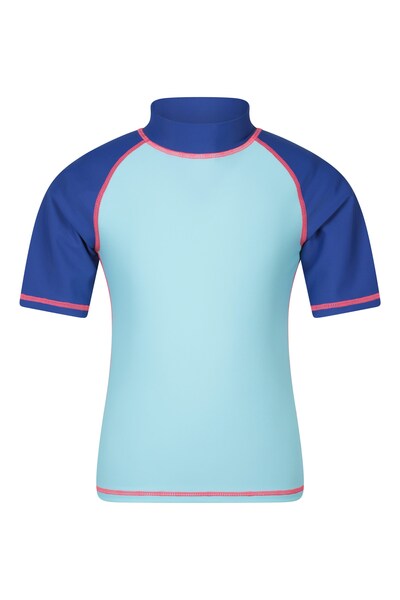  Mountain Warehouse Short Sleeved Kids Rash Vest   Blue 