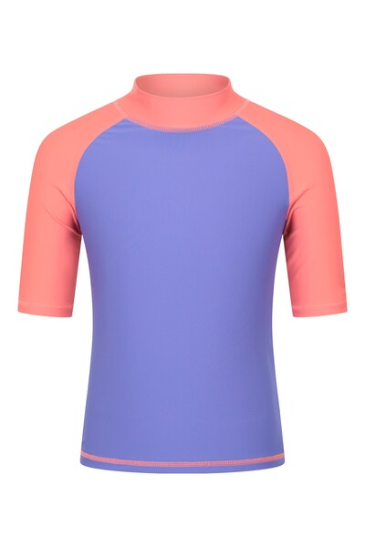  Mountain Warehouse Short Sleeved Kids Rash Vest   Pink 