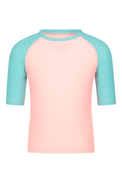  Mountain Warehouse Short Sleeved Kids Rash Vest   Turquoise 