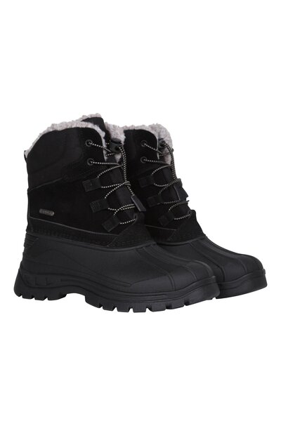  Mountain Warehouse Sledge Kids Waterproof Borg Line Snow Boot   Black 