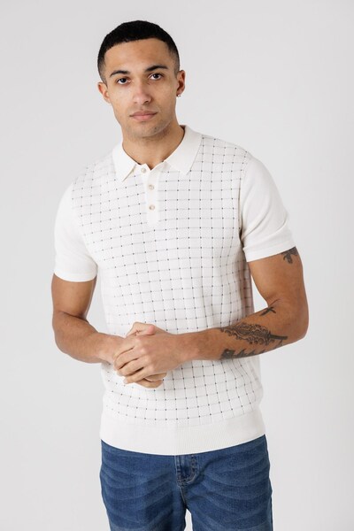 Nines Mens Knitted Short Sleeve Button Up Polo Shirt 
