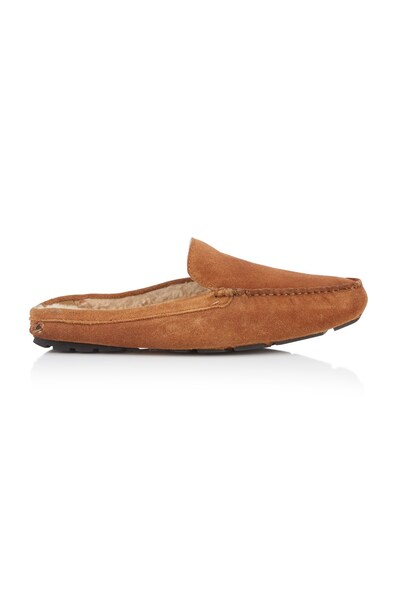  Northwest Territory Rupert Mens Leather Fleece Loafer Slide Slippers 