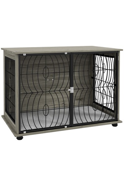  Pawhut Furniture Dog Crate End Table With Cushion 