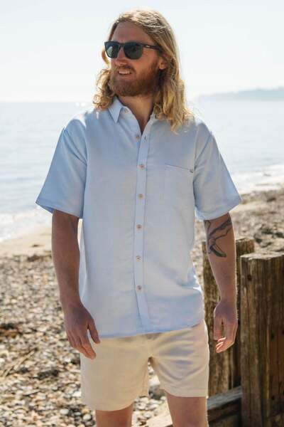  Rapanui Men's Linen Short Sleeve Shirt 