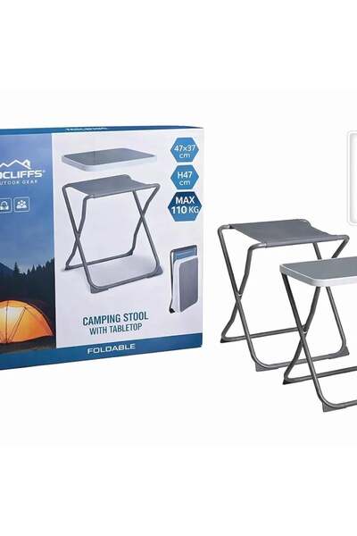  Redcliffs 2 In 1 Foldable Camping Stool With Tabletop 