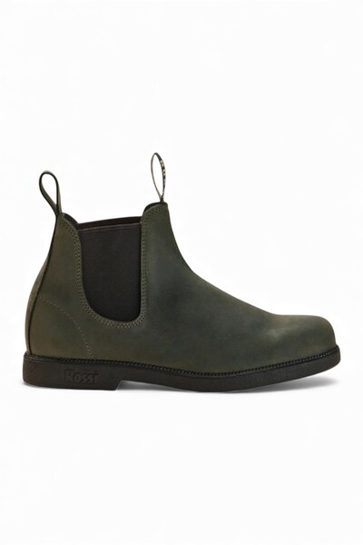  Rossi Boots Unisex Booma 607 Moss Leather Chelsea Boots 