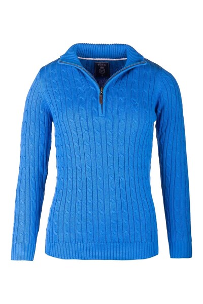  Rydale Emma Womens 1/4 Zip Cable Knit Jumper 