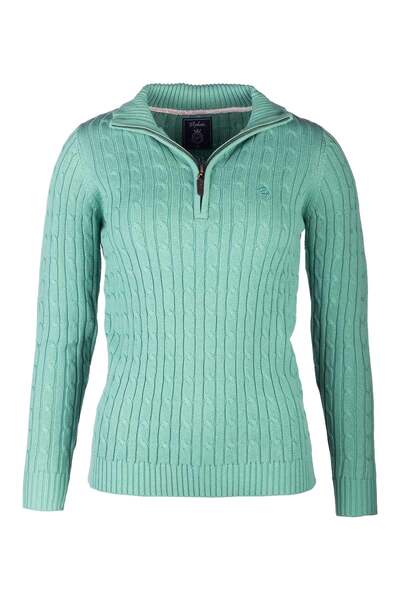  Rydale Emma Womens 1/4 Zip Cable Knit Jumper 