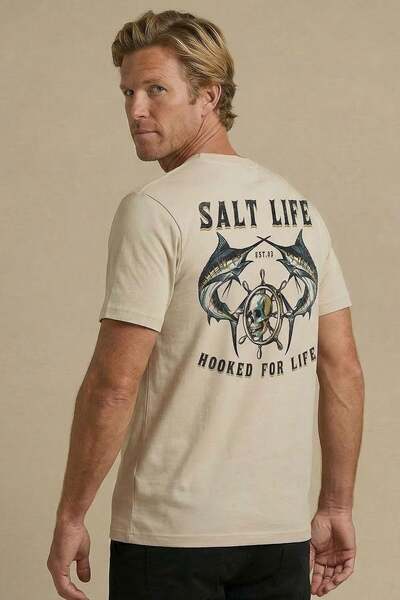  Salt Life Hooked For Life Mens T Shirt 
