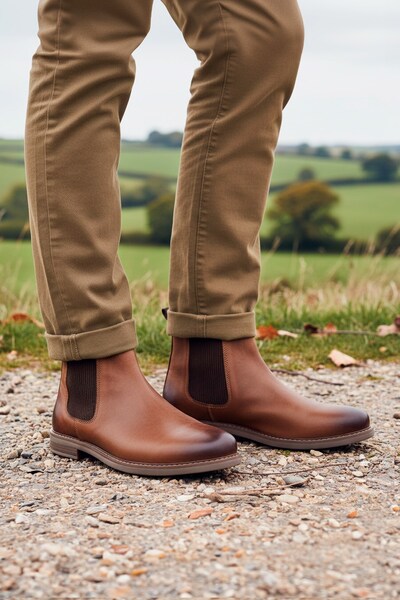  Silver Street London Mount Mens Premium Leather Chelsea Boots 