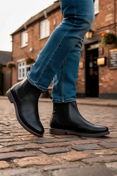  Silver Street London Mount Mens Premium Leather Chelsea Boots 