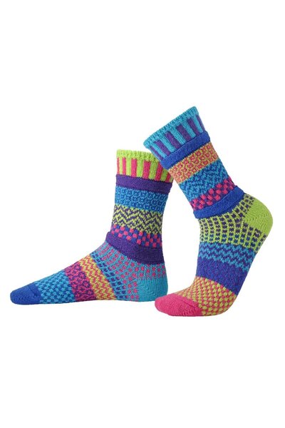  Solmate Unisex Mismatched Striped Pattern Crew Sock 