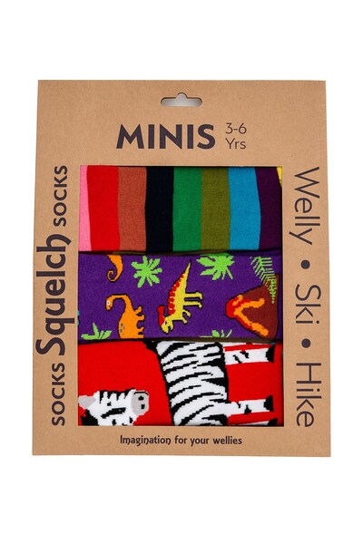  Squelch Set Of 3 Mini Welly Socks In A Gift Box 