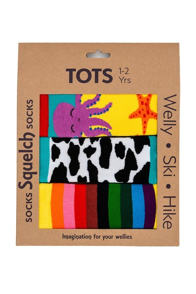  Squelch Toddlers Welly Socks Gift Box 3 Pack 