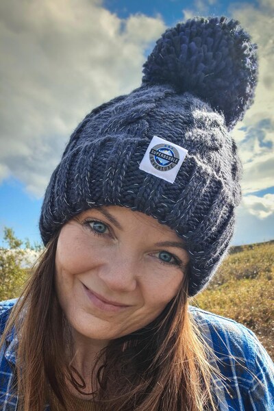  Super Bobble Deep Navy Cable Knit Unisex Bobble Hat 