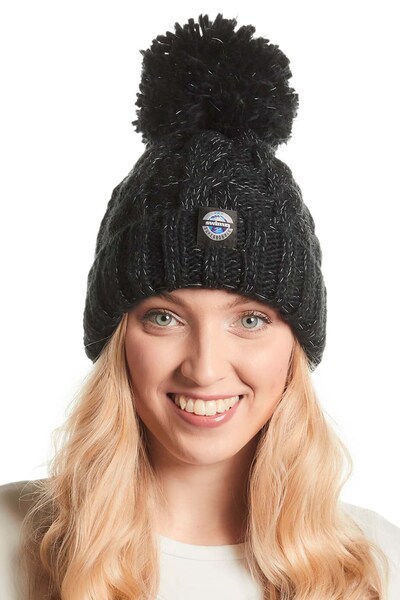  Super Bobble Jet Black Cable Reflective Super Bobble Hat 