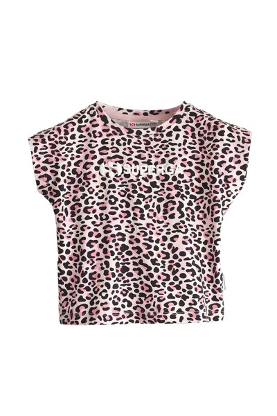  Superga Kids Cropped Leopard Print T Shirt 