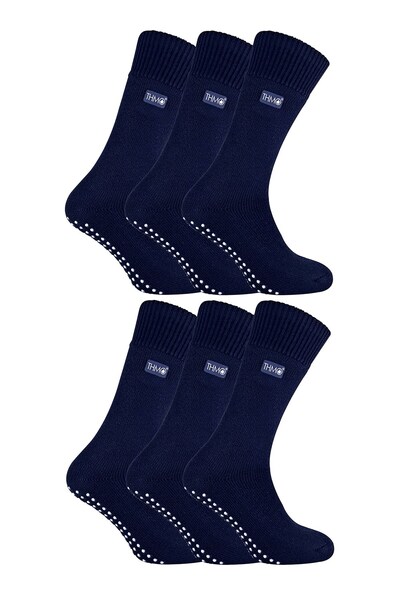  Thmo 6 Pairs Mens Fleece Lined Slipper Socks 