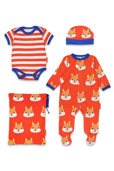  Toby Tiger Baby 100% Cotton Squirrel Print Gift Set 