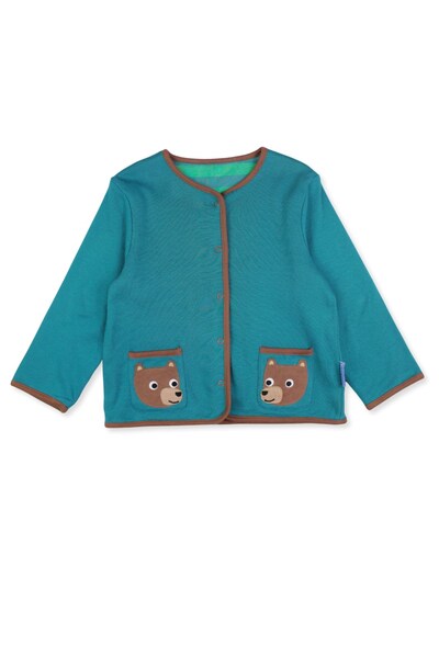  Toby Tiger Kids 100% Cotton Bear Applique Reversible Jacket 