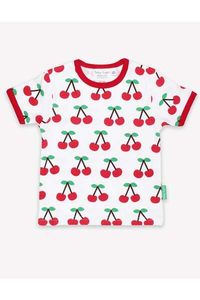  Toby Tiger Kids 100% Cotton Cherry Print T Shirt 