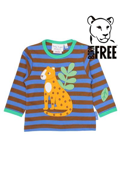  Toby Tiger Kids 100% Cotton Leopard Applique T Shirt 