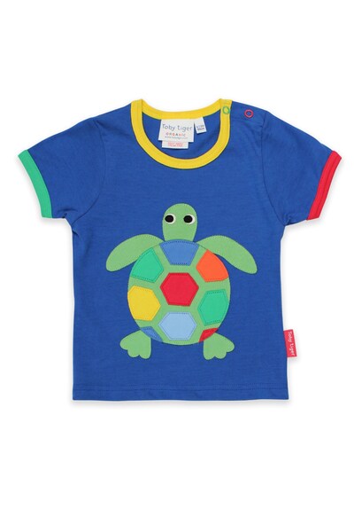 Toby Tiger Kids 100% Cotton Turtle Applique T Shirt 