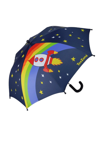  Toezone Rocket Print Kids Lightweight Rainy Day Umbrella 