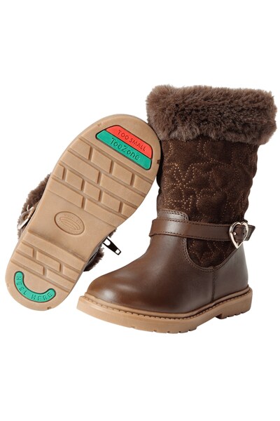  Toezone Sara Kids Fur Lined Warm Winter Zip Boot 
