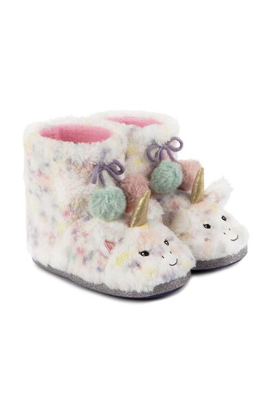  Totes Kids Multi Faux Fur Boot Slippers 