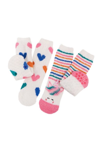  Totes Kids Super Soft Slipper Socks Twin Pack 