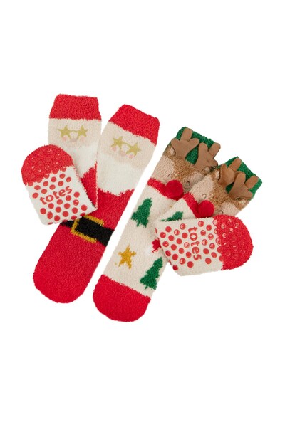  Totes Kids Super Soft Slipper Socks Twin Pack 