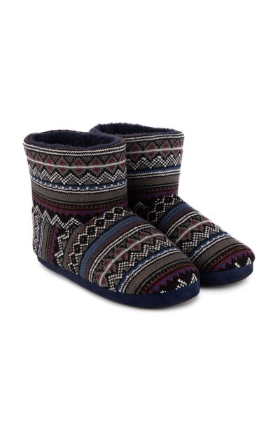  Totes Mens Fair Isle Boot Slippers 