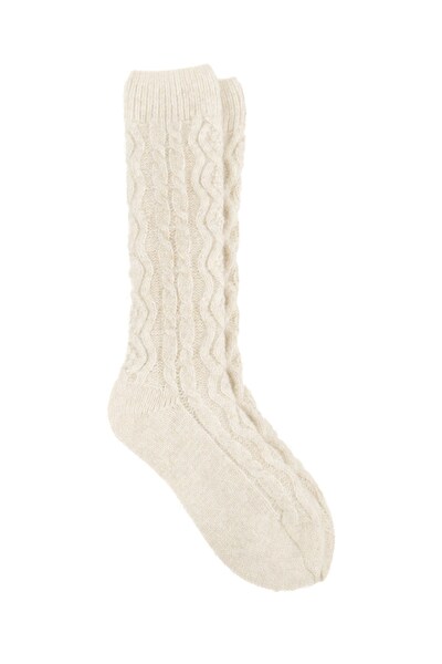  Totes Womens Cable Knit Slouch Slipper Sock 