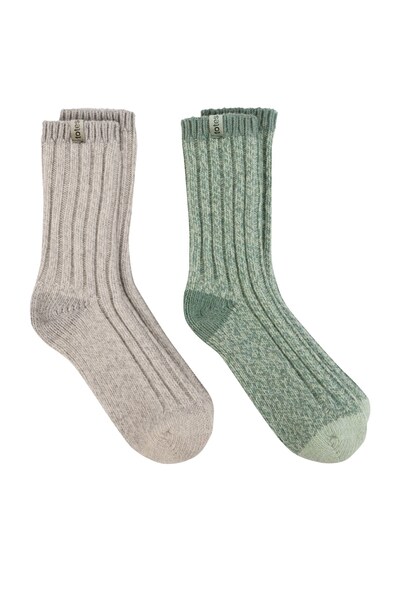  Totes Womens Chunky Twist Wool Boot Socks Twin Pack 
