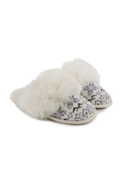  Totes Womens Fair Isle Knit Mule Slippers 